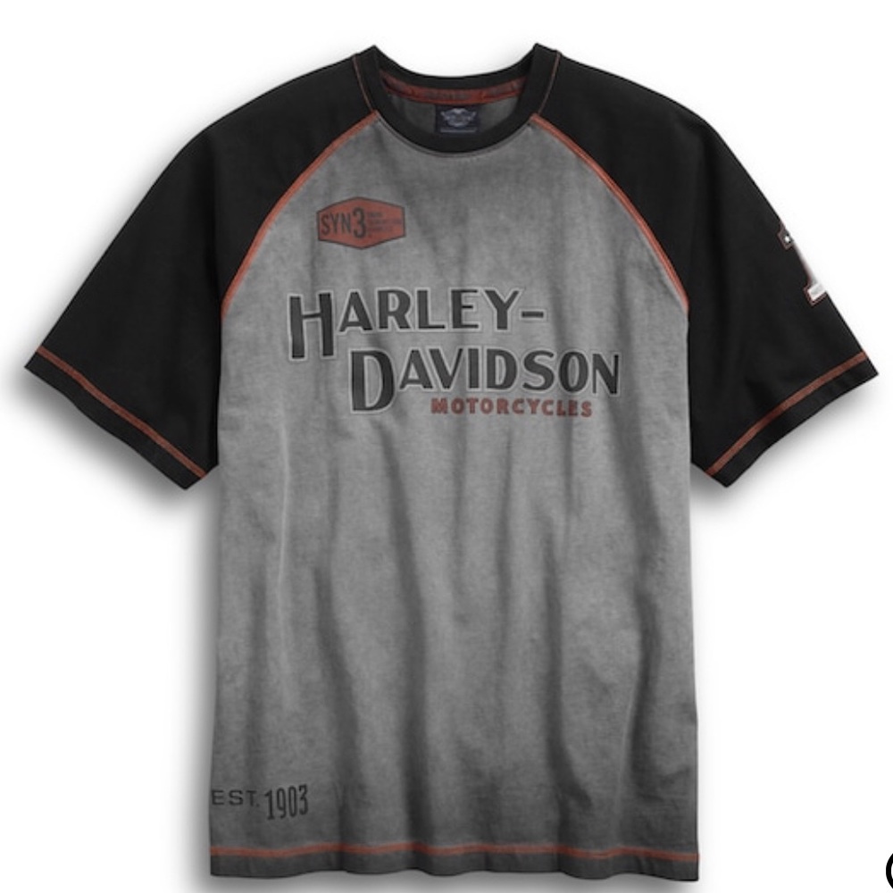 Men's H-D Iron Block Raglan T-Shirt| 2X
